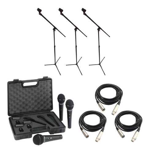 Kit 3 Micrófonos Behringer Xm1800s + Soportes + Cables + Pip