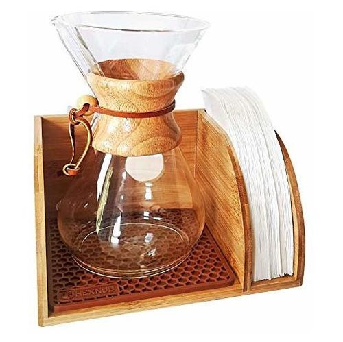 Hexnub  Caddy For Chemex Coffee Makers, Bamboo Stand H42q5