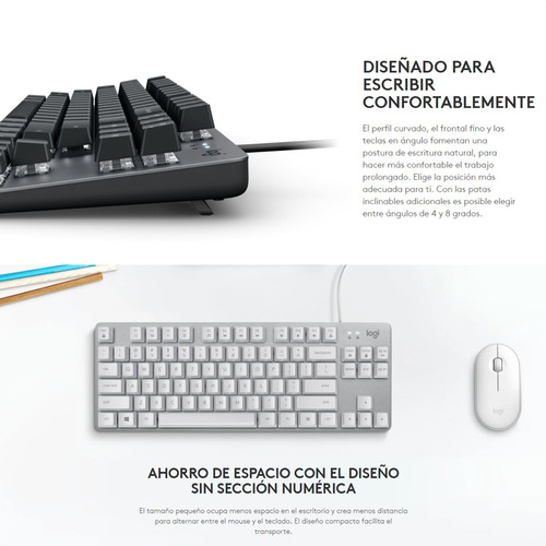 Imagen 5 de 8 de Teclado Mecánico Logitech K835 Tkl, En Aluminio / Multimedia