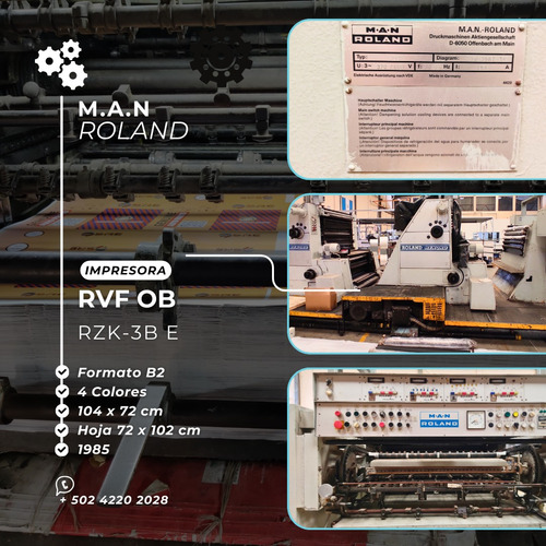 Man Roland Impresora Offset B2 Formato 4 Colores