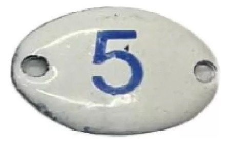 50 Numero Oval Chapa Esmaltado Caiado 5 C-133681