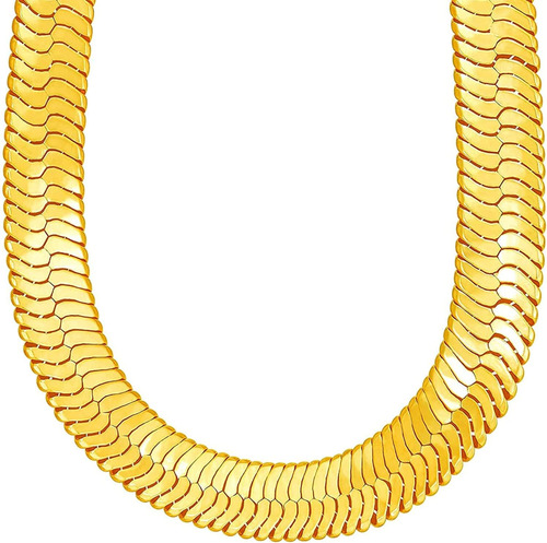 Tuokay Collar De Cadena De Espiga De Oro Grande Falso Disfra