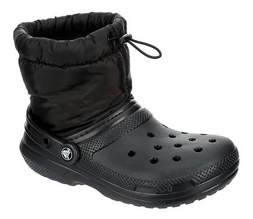 Crocs Botas Classic Lined Clog Puff Black Negro Peluditas