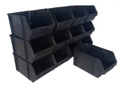 Comprar Kit 72 Caixa Box Gaveteiro Industria Bin Preta N5 12x15x23cm Cor Preto no Mercado Livre