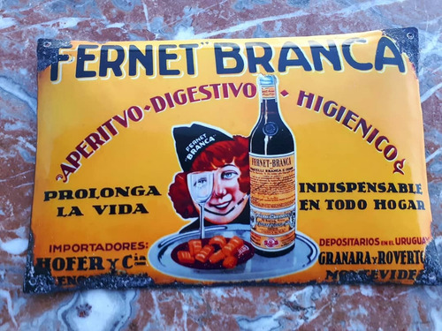 Cartel Chapa Bombee Apaisado Fernet Branca