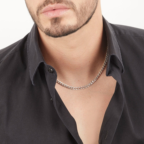Cadena Mujer Barbada L 5mm-45cm Plataley.925 Duodeluxejoyas®