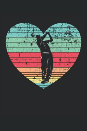 Jugador De Golf Retro Vintage Grunge Heart: Cuaderno Puntead