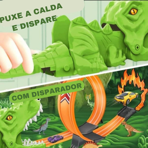 Pista De Corrida Carrinho Com Lançador Loop 360 Super Animal