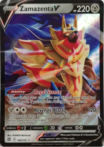 Pokemon Tcg Zamazenta V 105/172 Full Art