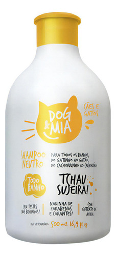 Shampoo Neutro Dia Dia Cães E Gatos Dog&mia 500ml - Centagro