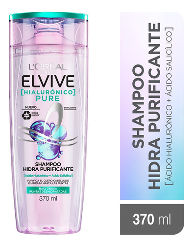 Shampoo Elvive Hialurónico Pure Elvive 370 Ml