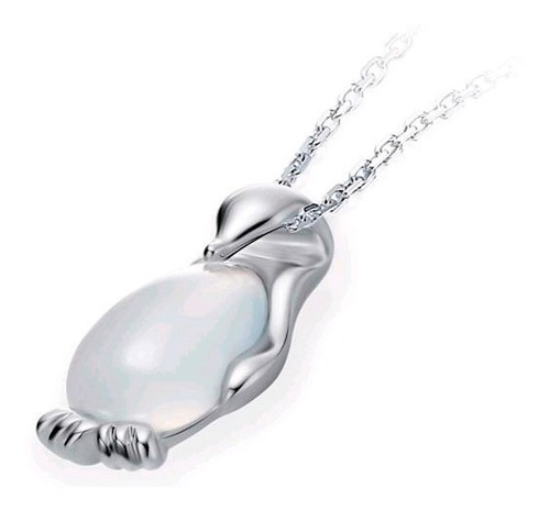 Pinguino Collar Dije + Cajita De Regalo