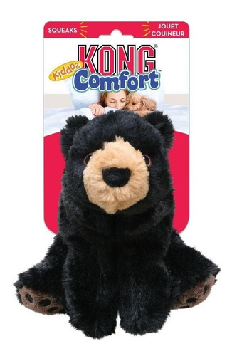 Brinquedo macio Kong Comfort Kiddos Bear com guincho removível, cor preta