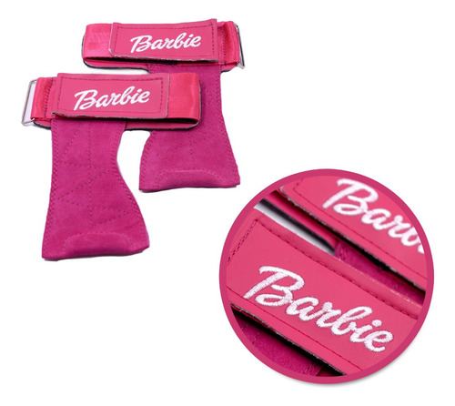 Faja Para Gym+ Straps + Grilletes Piel Bordada Barbie