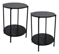 Comprar 2 Mesas Lateral Mesa Auxiliar Mesita De Noche Sala Recamara