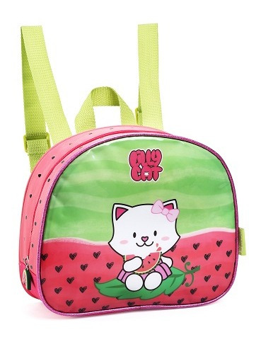 Imagem 3 de 4 de Mochila Com Rodas + Lancheira + Estojo Lilly Cat Vermelha