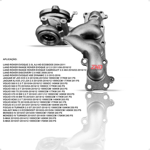 Coletor Da Turbina Range Rover Evoque 2.0 2014 Ferro Fundido