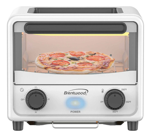 Grill Horno Tostador Mini De 3 Litros Brentwood Con Temporiz Color Blanco