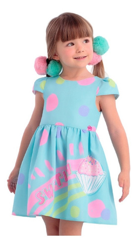 Vestido Infantil Estampado Mon Sucré Sweetish 22048 B.e.