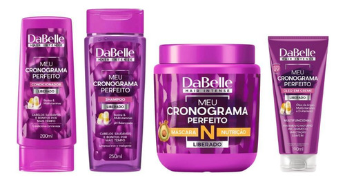  Kit Dabelle Meu Cronograma Perf Shampoo+cond+masc+óleo Creme