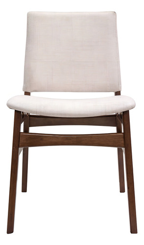 Set 2 Sillas De Comedor Almería Dib Color Beige Estructura De La Silla Nogal Natural Diseño De La Tela Liso