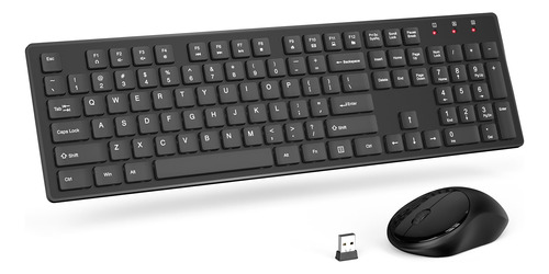 Combo Teclado Mouse Inalambrico Usb 2.4 Ghz Ergonomico 1600