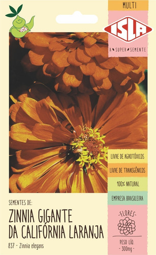 Semente De Zinnia Califórnia Laranja