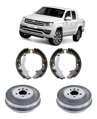 Kit X 2 Campanas Y 4 Zapatas De Freno Vw Amarok