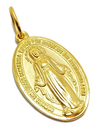 Medalla Virgen Milagrosa - Doble Faz - Plaqué Oro 21k - 24mm
