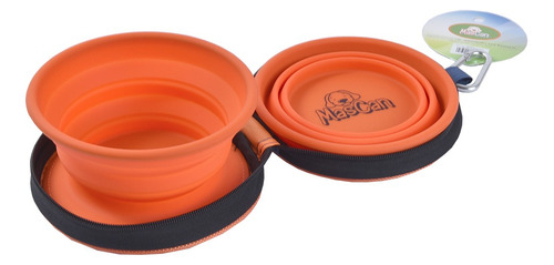 Plato Plegable De Silicona Doble Para Perro Mascan S