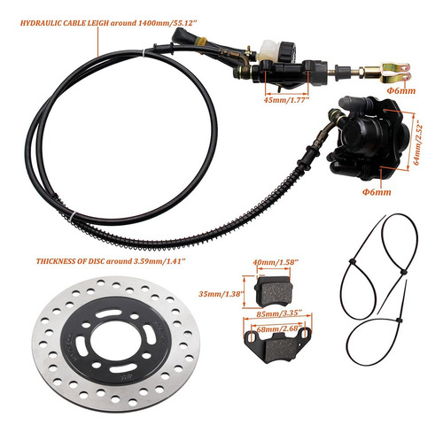 Kit De Freno De Disco Para Dirt Bike Quad Atv Go Kart