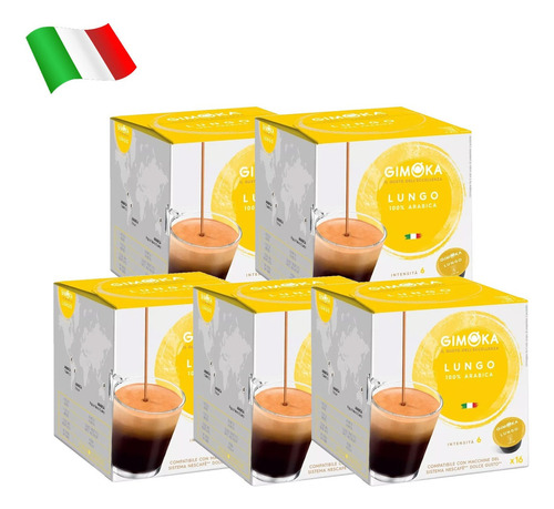 Cafe Gimoka Capsulas Dolce Gusto Caffe Lungo Pack 5 X16