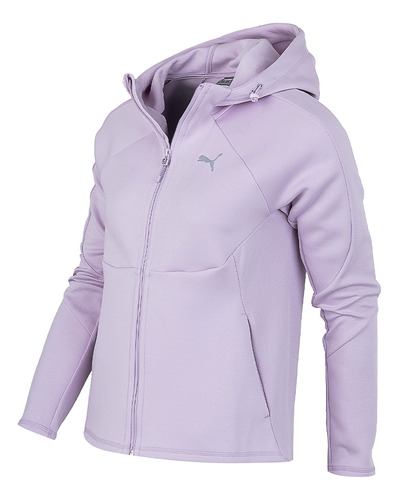 Campera Con Capucha Puma Evostripe Mujer Lila Solo Deportes