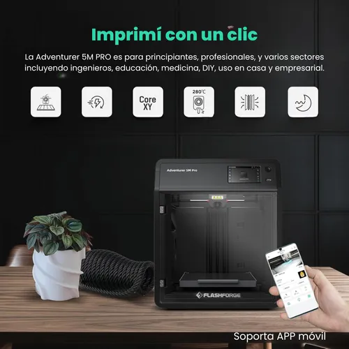 Impresora 3d Flashforge Adventurer 5m Pro + Curso 3d