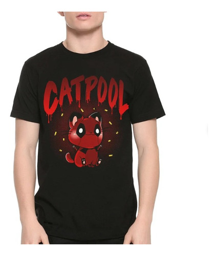 Polera Unisex Deadpool Comic Catpool  Algodon Estampado