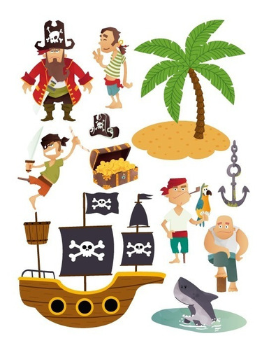 Vinilo Decorativo Infantil Piratas-i 11, Tesoro Pirata.