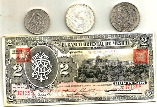 Monedas Mexicanas  Y Billete De 2 Pesos Altisima Condicion!