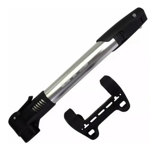 Mini Bomba Manual Bicicleta Bico Fino E Grosso Gts Cor Prateado