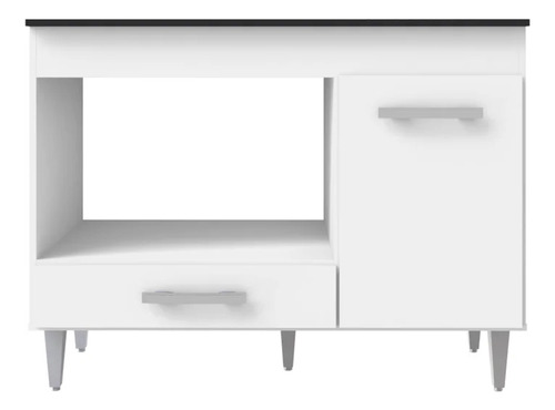 Balcão Com Tampo Forno E Cooktop 105 cm Carla Branco REAJL Moveis