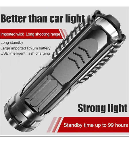 Linterna De Bolsillo Portátil Recargable E Impermeable 2 Pcs
