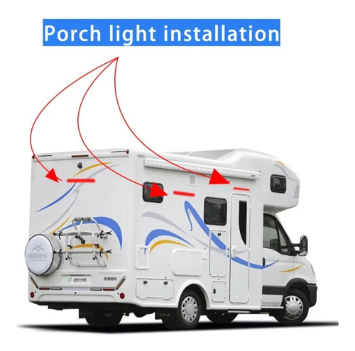 Luz Exterior 12v Dc Iluminación 8w Led Casa Rodante Cabina Blanco