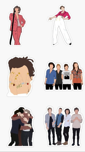 Planilla Stickers One Direction Mod 1 Aprox 28cm