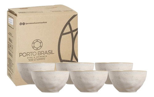 Kit C/ 6 Bowls Porto Brasil Coleção Professionals Orgânico Cor Latte