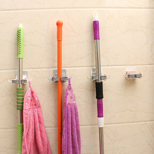 Organizador Autoadhesivo De Pared Con Soporte Para Fregonas