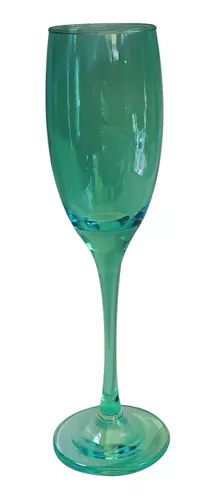 Copas Para Champagne Colores Individuales Vidrio 7 Pzas