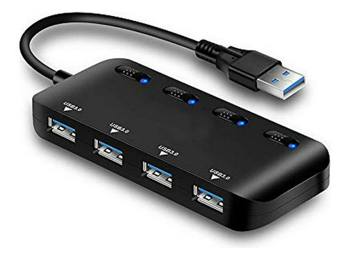 Axgear Usb 3.0 Hub De 4 Puertos Con Interruptor De Encendido