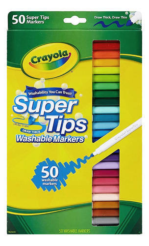 Crayola Súper Tips. Marcadores Lavables 50 Unidades.