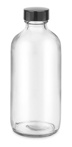 Botellas Redondas Boston De Vidrio Transp. - 237ml - 12/paq