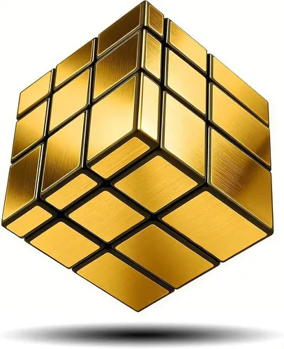 Quebra-cabeça Cubo Magico 3x3 Plata Anti Estrés Agiliza Ment Gold