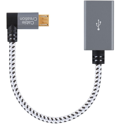 Cable Usb 2.0 otg, Micro Usb Type-b Macho Acodado A La Izqu